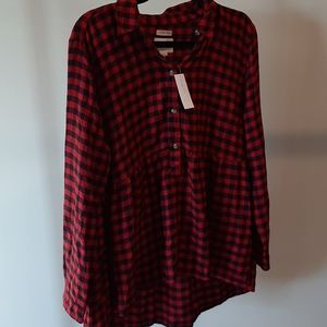 NWT American Eagle buffalo plaid high/low top